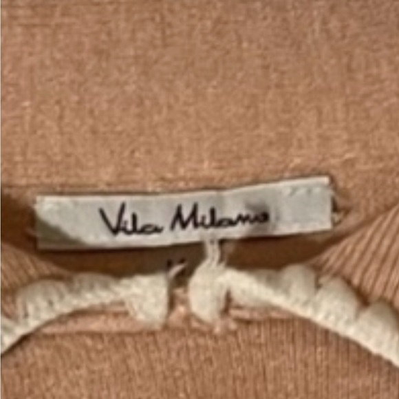 Vila Milano Soft Pink Folded Embroidered Collar Long‎ Sleeves Women’s Medium - Picture 5 of 5